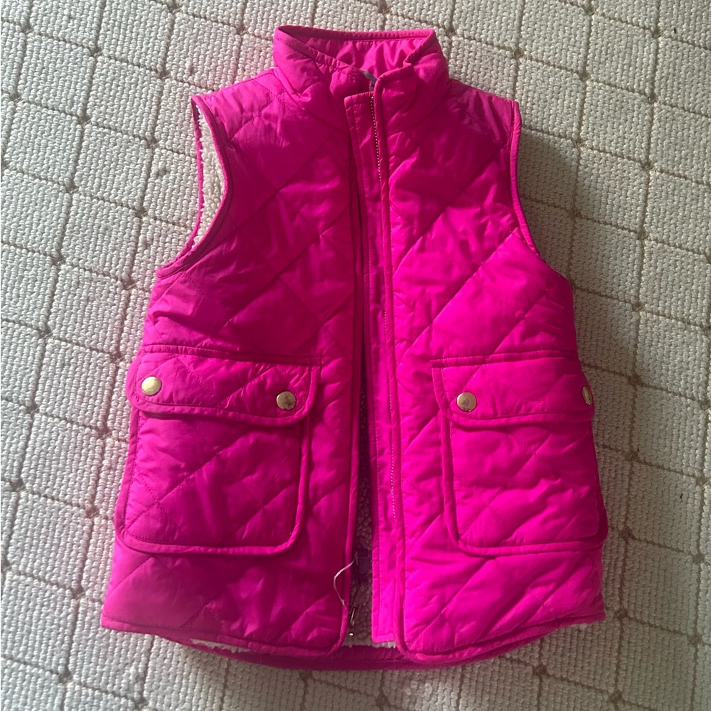 J Crew Crewcuts Girls' Sherpa-Lined Puffer Vest Size 4/5